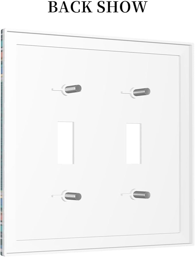 Light Switch Cover Boho Hippie Colorful Mandala 2 Gang Wall Plate Double Light Switch Plate Toggle Decorative Outlet Covers Electrical Switchplate for Bathroom Home Decor