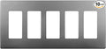 ENERLITES Elite Series Screwless Decorator Wall Plate Child Safe Outlet Cover, Gloss Finish, Size 5-Gang 4.68" H x 10.14" L, Unbreakable Polycarbonate Thermoplastic, SI8835-SG, Space Gray