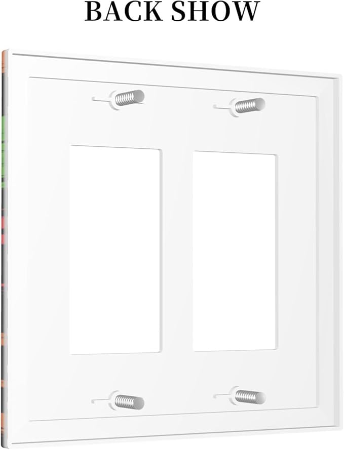 Gaming Hippie Gamer Modern Gamepad Colorful Graffiti Decorative Outlet Covers 2 Gang Double GFCI Rocker Electrical Wall Panels Light Switch Cover Plate for Kids Room Nursery Decor