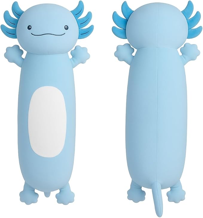 Dalmao 22 inch Cute Giant Blue Axolotl Plush Soft Body Pillow, Large Axolotl Stuffed Animals Toy, Squishy Plushies Gifts for Kids Boys Girls Birthday