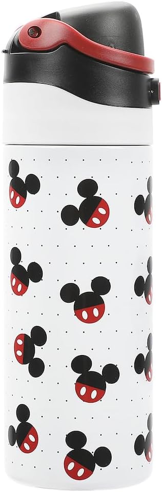 Mickey Mouse Classic Mickey Ears All-Over Print White 24 Oz Stainless Steel Water Bottle