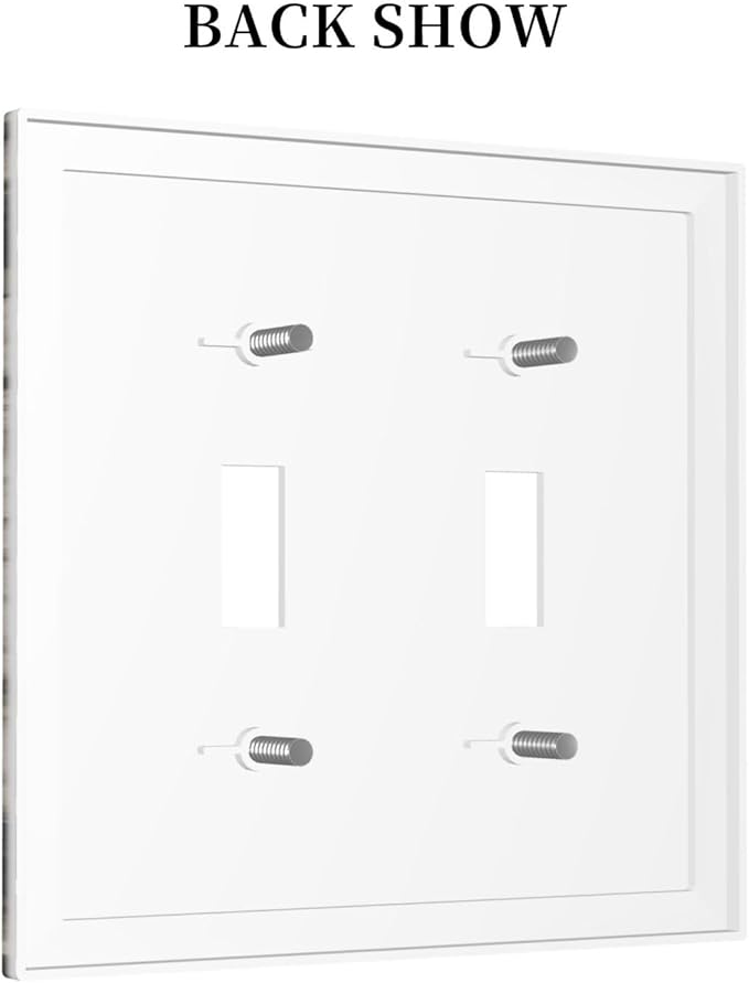 Old Western Farmhouse Barn Door Rustic Country Vintage Brown Gray Wooden Wood Cabin 2 Gang Electrical Double Toggle Outlet Light Switch Wall Plate Decorative Receptacle Face Switchplate Cover Mid Size