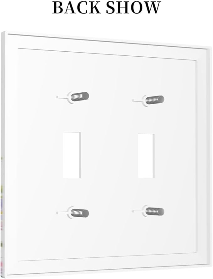Watercolor Wildflowers Colorful Floral Plant Decorative Switch Plates 2 Gang Double Toggle Outlet Light Switch Cover Wall Plate Electrical Faceplate for Bedroom Living Room Decor