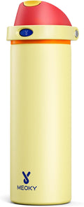 24 oz Insulated Water Bottle with Straw: Meoky Stainless Steel Metal Water Bottle with Straw Lid - Leak Proof, Cold for 24 Hours, Fits in Car Cup Holder, BPA-Free for Travel Sports Gym, Misty Horizons