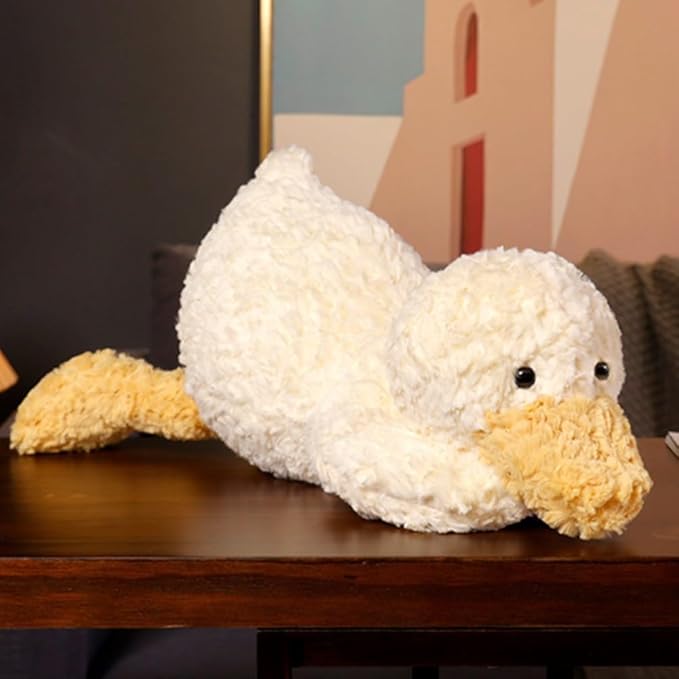 OUKEYI 13.7" /35cm Duck Stuffed Animals Toys, Soft White Duck Plush Pillows Hugging Squishy Duck Plushie Toys Gifts for Kids Christmas Valentine's Day