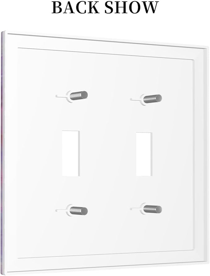 Liquid Marble Modern Abstract Texture Abstract Purple Paint Wall Art Decorative Switch Plates 2 Gang Double Toggle Wall Plate Electrical Faceplate Outlet Light Switch Cover for Office Living Room