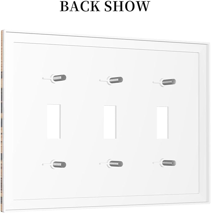 Pine Forest Natural Scenery Silhouette Wood Grain Decorative Switch Plates 3 Gang Wall Plate Triple Toggle Light Switch Cover Faceplate Electrical Wall Panels for Farmhouse Home Decor