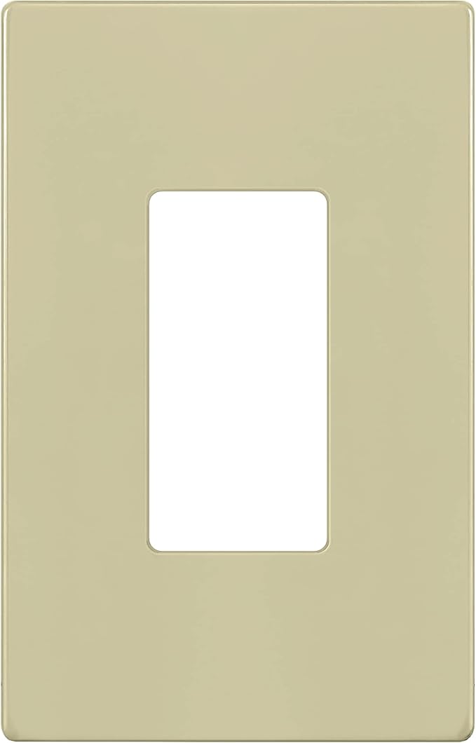ENERLITES Screwless Decorator Wall Plate Child Safe Outlet Cover, Gloss Finish, Medium Size 1-Gang 4.88" H x 3.11" L, Unbreakable Polycarbonate Thermoplastic, SI8831M-I, Ivory