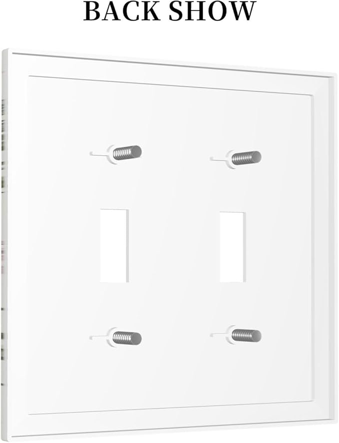 Decorative Switch Plates Vintage Colorful Flowers Butterfly Floral 2 Gang Double Toggle Outlet Light Switch Cover Wall Plate Electrical Faceplate For Bed Room Living Room Decor