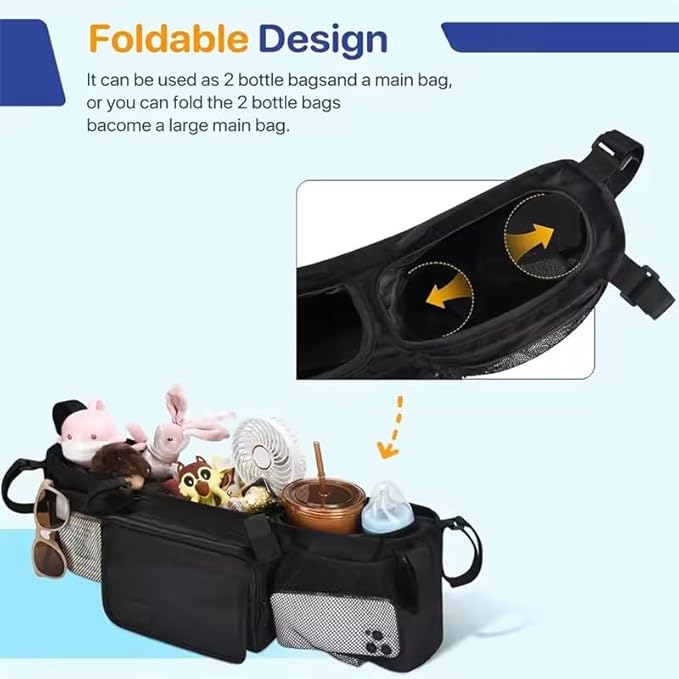 Double Baby Stroller Organizer With 2 Cooler Pockets- For Bob Duallie And Baby Jogger City Mini GT2,Double Stroller Systems