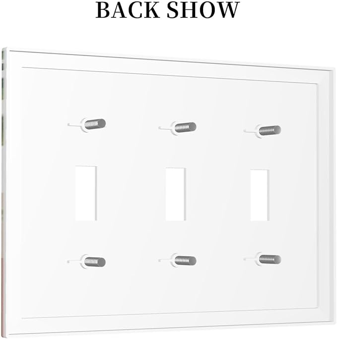 Mid Century Abstract Women Lady Boho Palm Leaf 3 Gang Light Switch Covers Decorative Unique Triple Toggle Wall Plate Electrical Faceplate Switchplate for Kitchen Bathroom Bedroom Home Decor