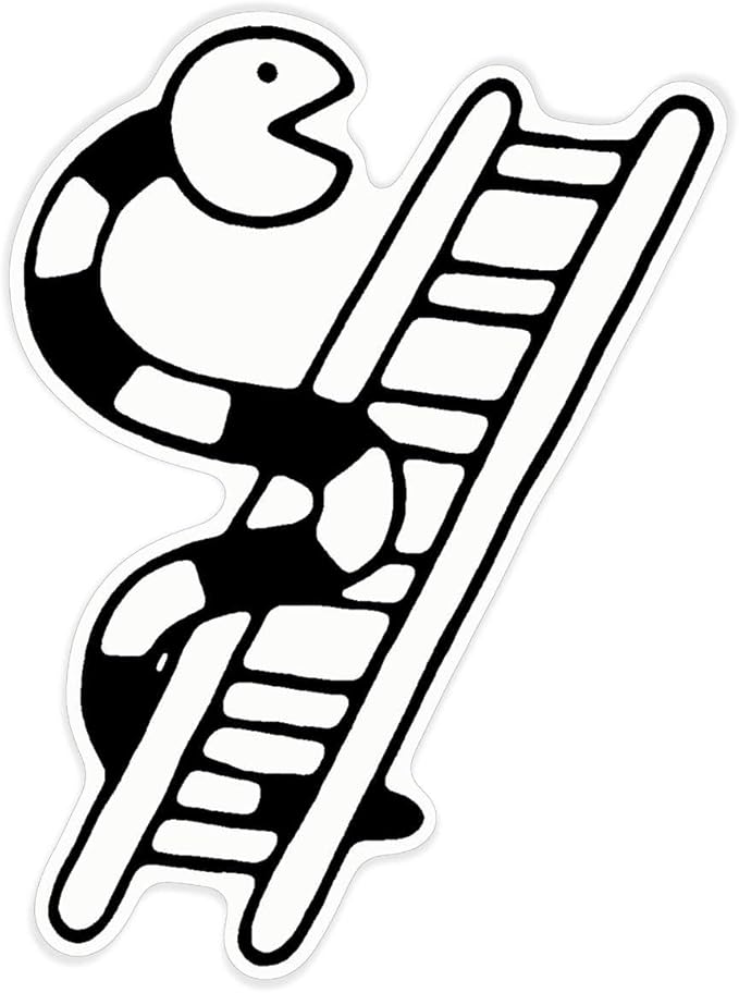 Azeeda 'Snakes & Ladders' White Premium Vinyl Decal Sticker – Waterproof, Durable & Easy to Apply - Ideal for Car Bumpers, Windows, Bins and More (DW00024896)
