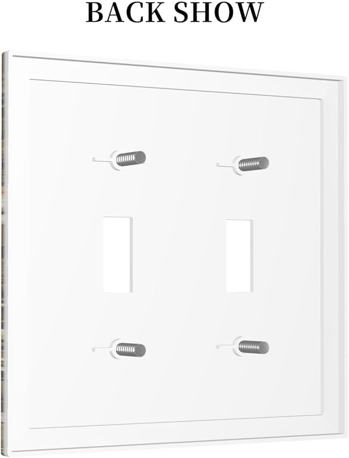 Light Switch Cover Plate Rustic Wood Butterflies Flowers Botanical 2 Gang Double Toggle Decorative Switch Plates Wall Plates Electrical Faceplate for Farmhouse Cabin Decor