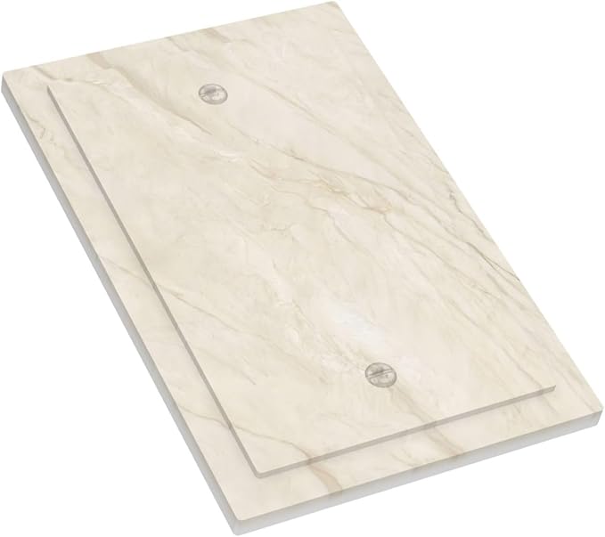White Taupe Marble Abstract Luxury Light Switch Cover Plate 1 Gang No Device Blank Electrical Wall Plates Faceplate Decorative Switch Plate Covers for Bathroom Kitchen Home Decor