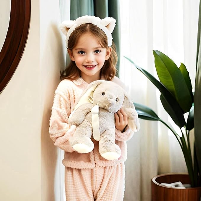 uoozii Warmable Bunny Stuffed Animal - Microwavable 12" | 2 Pounds Unscented Weighted Stuffed Animals Non-Shedding Bunny Plush Coolable & Heatable Warm Gifts for Kids & Adults