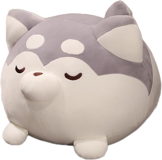 Plush Husky Stuffed Animal - Hugging Pillow & Cuddly Dog Toy, Perfect for Kids & Lovers, Available in Gray, 16 Inch