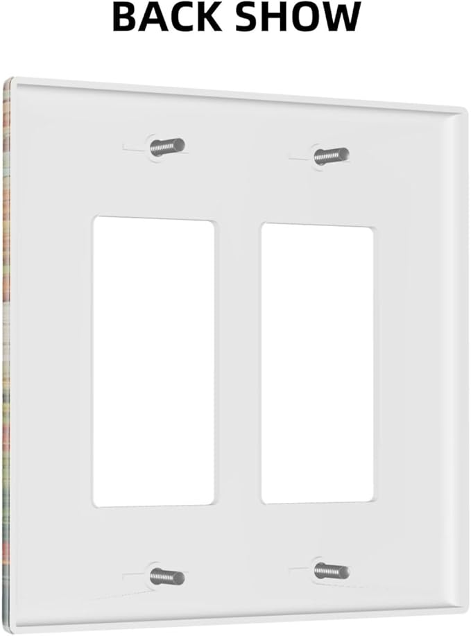 Light Switch Cover Plate Colorful Flowers Green Plants Meadow Floral 2 Gang Double Rocker Outlet Covers Decorative Switch plates Electrical Wall Plates GFCI Receptacle for Bathroom Bedroom