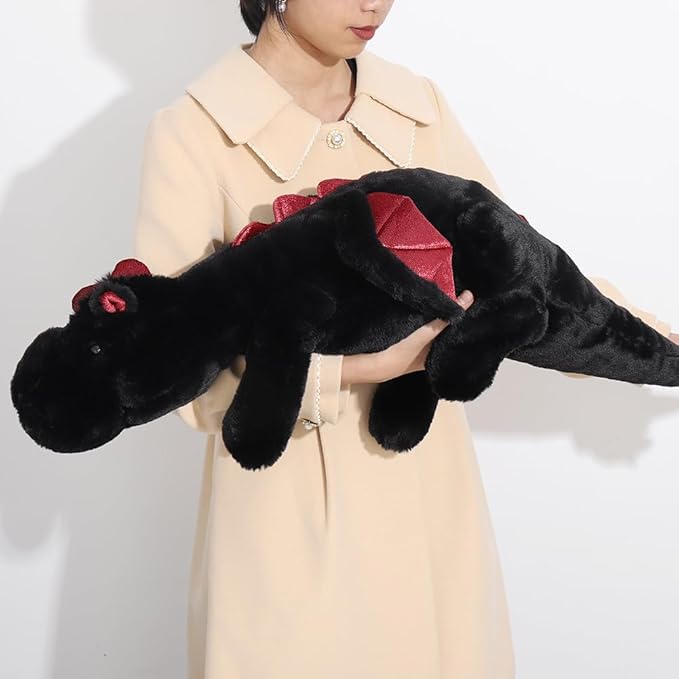 Weighted Dragon Stuffed Animal 10Lbs 43.3" Soft and Sturdy Weighted Stuffed Animals for Adults and Kids, Large Black Dragon Plush