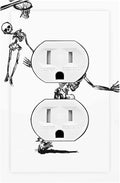 Outlet Covers Skeleton Basketball Funny Skull Stick Figure 1 Gang Duplex Light Switch Cover Decorative Switch Plates Electrical Receptacle Faceplate Wall Plate For Home Office Decor