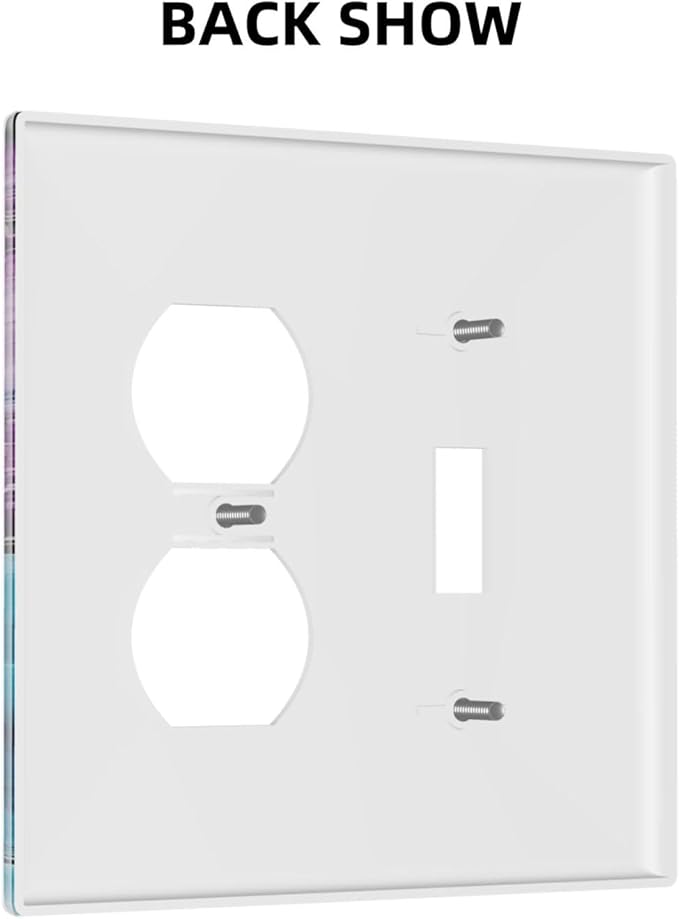 Wallplates Purple Blue Swirl Marble Tiles 1 Toggle 1 Duplex Switch Plate Electrical Gfci Faceplate Decorative Light Switch Covers For Bed Room Living Room Decor