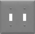 ENERLITES Toggle Light Switch Wall Plate, Gloss Finish, Size 2-Gang 4.50" x 4.57", Unbreakable Polycarbonate Thermoplastic, 8812-GR, Gray