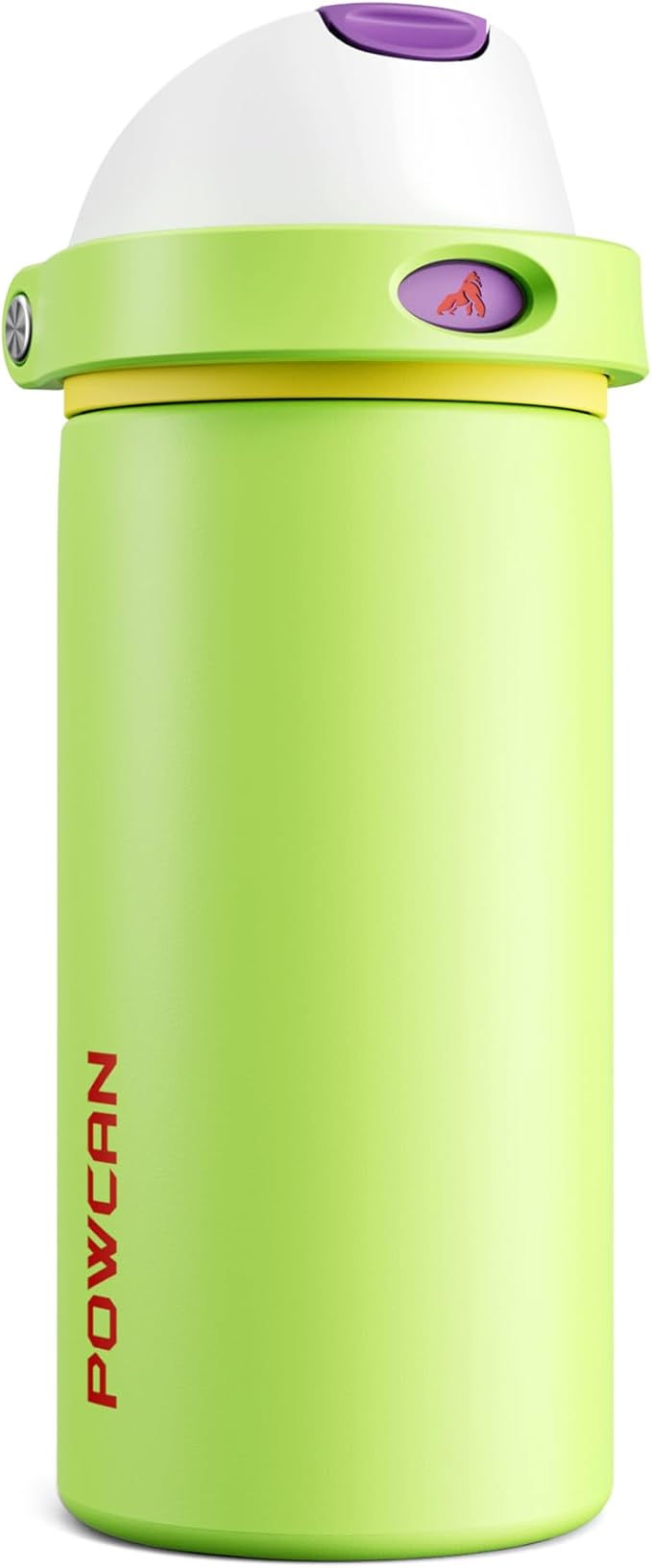POWCAN 18 oz Insulated Water Bottle: 2-in-1 Push-Button Spout & Quick-Flip Straw, Leakproof, Cold 24Hrs, Lockable, Fits Car Cup Holder, Stainless Steel Cup for Sports, Travel, Daily Use (Scare School)