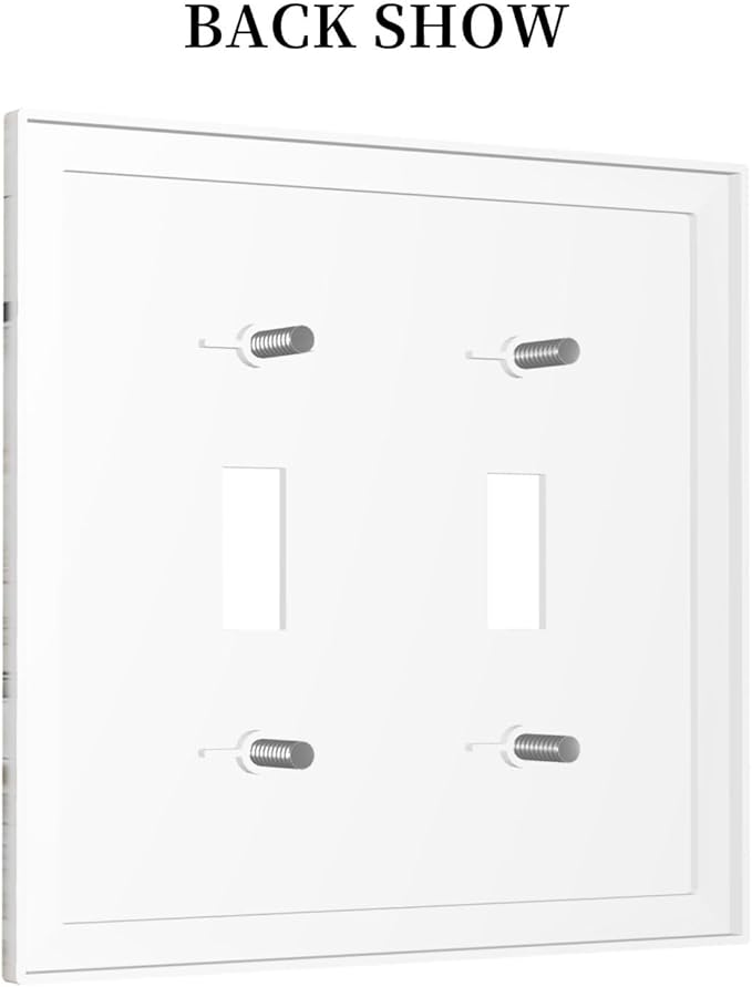Matte Beige Gold Marble Granite Abstract Print Decorative Switch Plates 2 Gang Double Toggle Outlet Light Switch Cover Wall Plate Electrical Faceplate for Bathroom Kitchen Decor