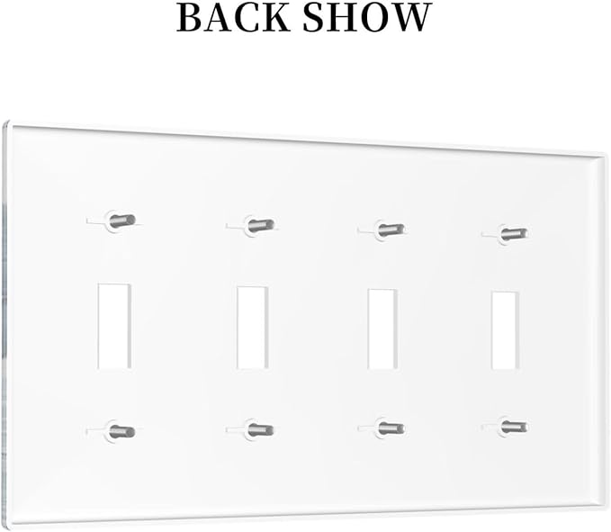 Blue Sea Turtle Coastal Coral Beach Crab Seaweed Light Switch Covers Quad Toggle Electrical Faceplate 4 Gang Wall Plate Decorative Switch Plates for Kids Room Bathroom Decor