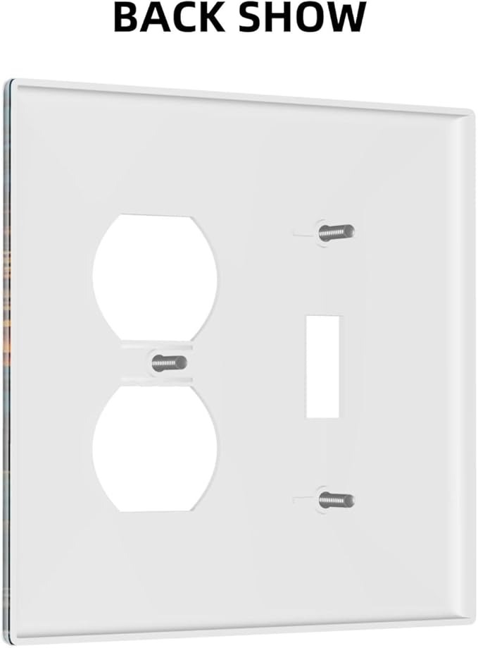 Light Switch Cover Plate Vintage Forest Sun Boho Mountain Starry Sky 2 Gang Decorative Switch Plates 1 Toggle Duplex Combo Outlet Covers GFCI Wall Plates for Bathroom Bedroom Decor