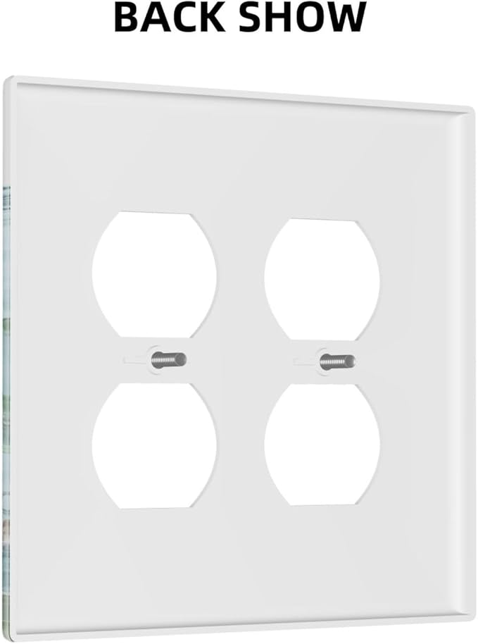 Sea Turtles Sea Coral Seaweed Ocean Jellyfish Outlet Covers 2 Gang Double Duplex Decorative Light Switch Covers Electrical Wallplates Socket Faceplate for Kids Room Bathroom Decor