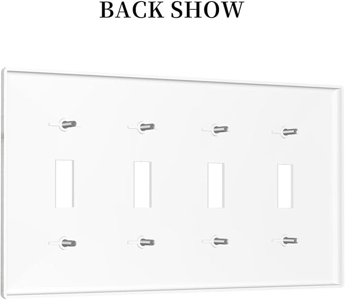 Decorative Switch Plate Covers Farmhouse Floral Cotton 4 Gang Device Light Switch Cover Rustic Country Flower Quad Toggle Wall Plate Electrical Faceplate for Country Bathroom Bedroom Decor
