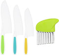 Suhctuptx Kids Kitchen Knives, Nylon Toddler Knife Set with Crinkle Cutter, Kid Safe Knife for Real Cooking, Toddlers Friendly Knifes for Kitchen Cooking & Cutting Bread Vegetable Fruit Cake