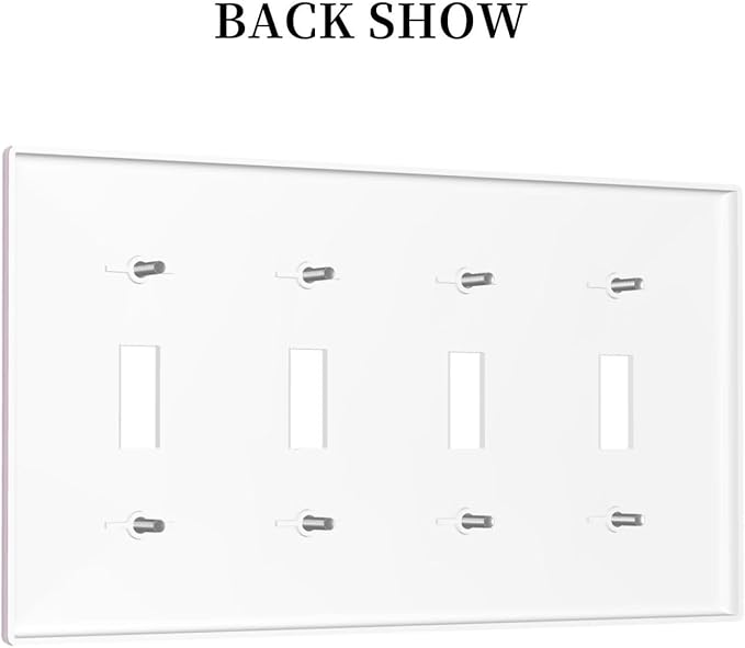 Purple 4 Gang Quad Toggle Light Switch Cover Decorative Electric Decorative Quadruple Device Switch Face Wall Plate Screwless