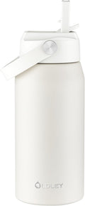 Oldley 18oz Insulated Water Bottle with Straw, Stainless Steel Water Bottle for Sports, Travel, School, BPA-Free Sports Bottles for Adult Kids, Leak-Proof, Beige