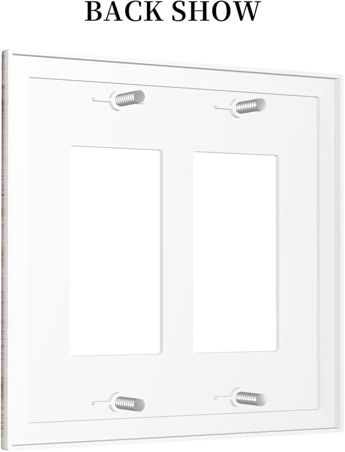 Decorative Outlet Covers Retro Wood Brown Farmhouse Barn Wooden 2 Gang Double GFCI Rocker Electrical Wall Panels Light Switch Cover Plate for Farmhouse Cabin Decor
