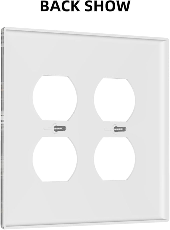 White Black Daisy Wildflower Modern Chrysanthemum Outlet Covers 2 Gang Double Duplex Decorative Light Switch Covers Electrical Wallplates Socket Faceplate for Bedroom Farmhouse Decor