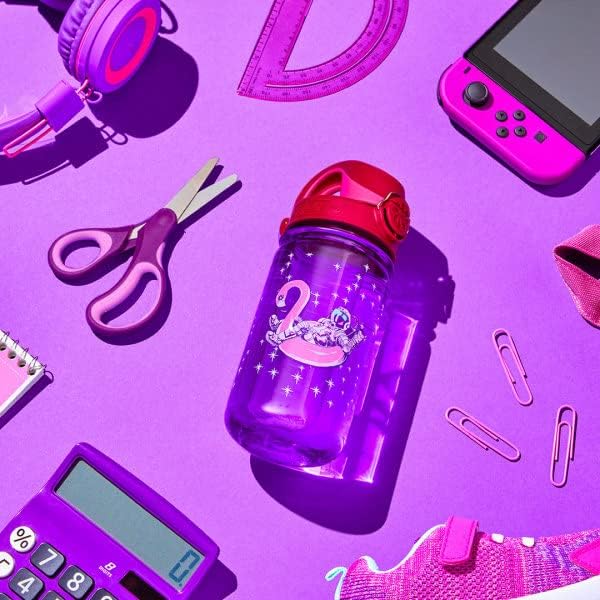 Nalgene Sustain Tritan BPA-Free Kids On The Fly Water Bottle Made with Material Derived from 50% Plastic Waste, Leak Proof, Durable, BPA Free, Carabiner Friendly, Reusable, 12 oz