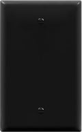 ENERLITES Blank Device Wall Plate, Blank Outlet Cover, Gloss Finish, Mid-Size 1-Gang 4.88" x 3.11", Polycarbonate Thermoplastic, 8801M-BK, Black