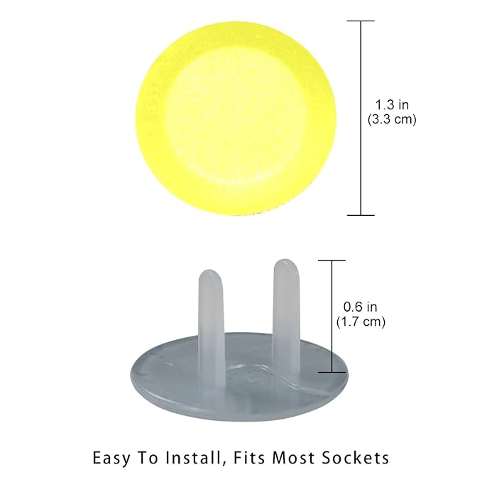 Pure Yellow Pattern Outlet Covers Baby Proofing Safe & Secure Electric Plug Protectors | Socket Covers for Home & Office