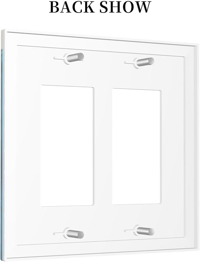 Swimming Woman Funny Shark Blue Ocean Decorative Outlet Covers 2 Gang Double GFCI Rocker Electrical Wall Panels Light Switch Cover Plate for Kids Room Bedroom Decor