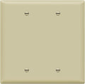 ENERLITES Double Blank Device Wall Plate, Gloss Finish, Mid-Size 2-Gang 4.88" x 4.92", Unbreakable Polycarbonate Thermoplastic, UL Listed, 8802M-I, Ivory