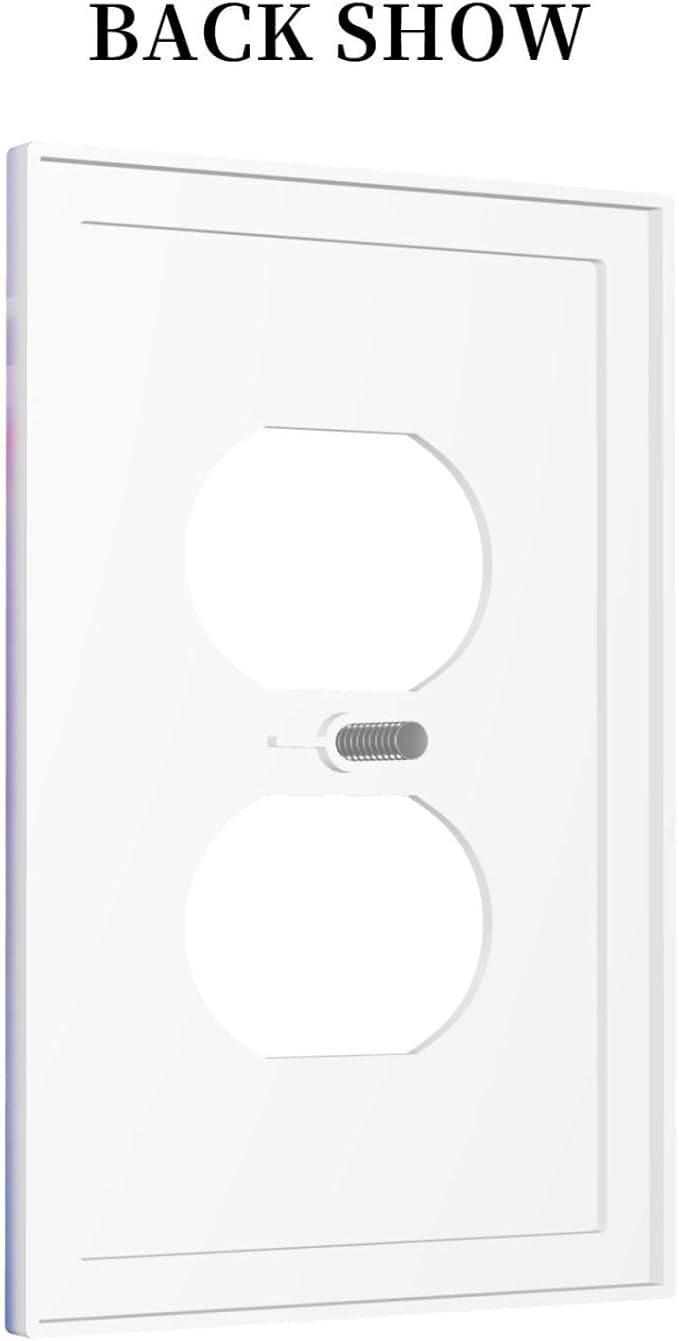 Outlet Covers Rainbow Sky with Clouds 1 Gang Duplex Light Switch Cover Plate Decorative Wall Plates Electrical Switchplate Receptacle for Bathroom Home Decor（2 Pack）