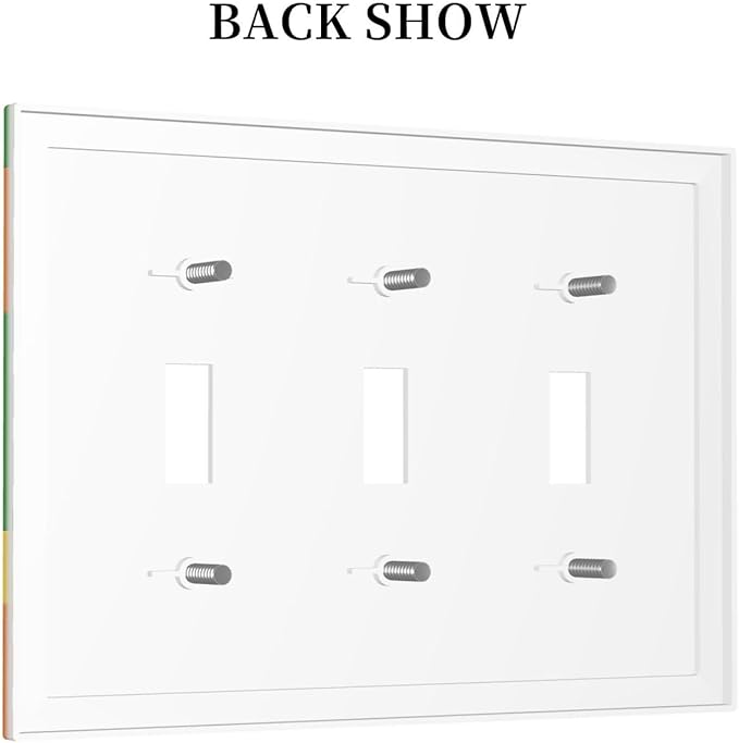 Building Blocks Theme Colored Bricks Print Decorative Switch Plates 3 Gang Wall Plate Triple Toggle Light Switch Cover Faceplate Electrical Wall Panels for Room Office Home Decor