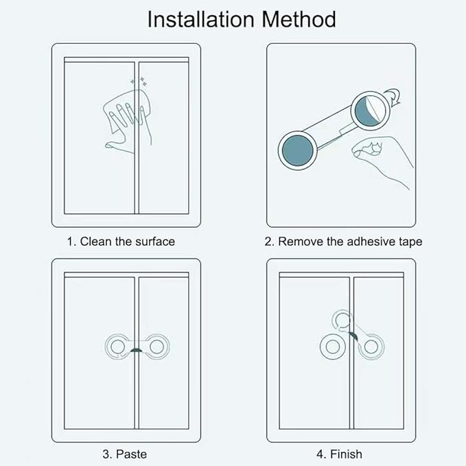 Cabinet Door Locks for Baby Proof and Child Safety, Fridge Locks for Kids,Cabinet Locks with Adhesive for Drawer Cupboards Fridge Oven Closet and Pantry, Childproof Door Latch (Transparent, 5 PCS)