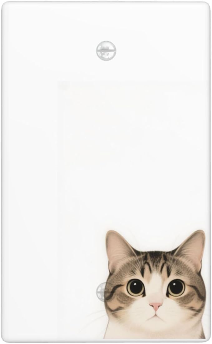 Cat No Device Blank Wall Plate Decorative 1 Gang Light Switch Covers Electrical Switchplate Home Decorate Faceplat for Bathroom Bedroom Kitchen Room 4.5 x 2.76 Inch