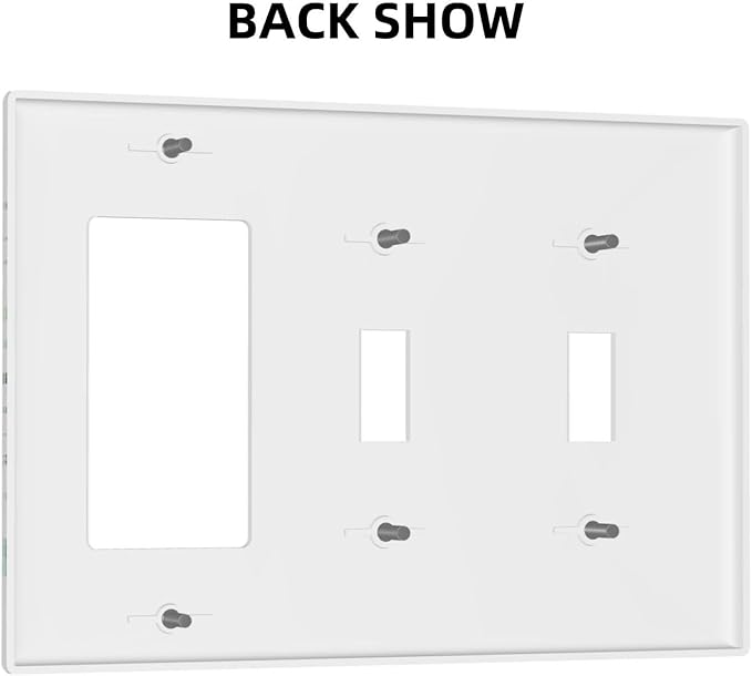 Beige Orange Boho Mid Century Abstract 3-Gang 2-Toggle 1-GFCI/Decorator Combination Light Switch Decorative Triple Combo Device Switches/Rocker Outlet Covers and Wall Plate