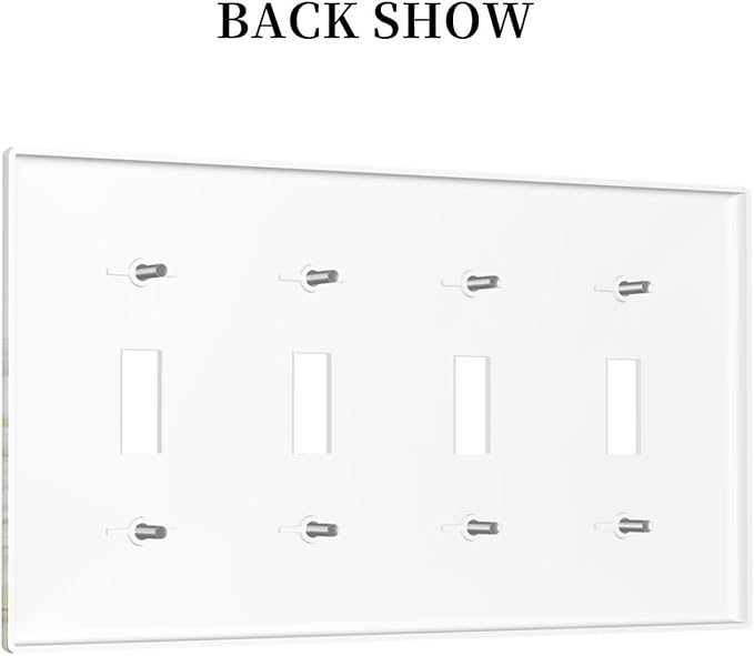 Wildflowers Sunflower Lavender Daisy Floral Light Switch Covers Quad Toggle Electrical Faceplate 4 Gang Wall Plate Decorative Switch Plates Cover for Bedroom Living Room Decor