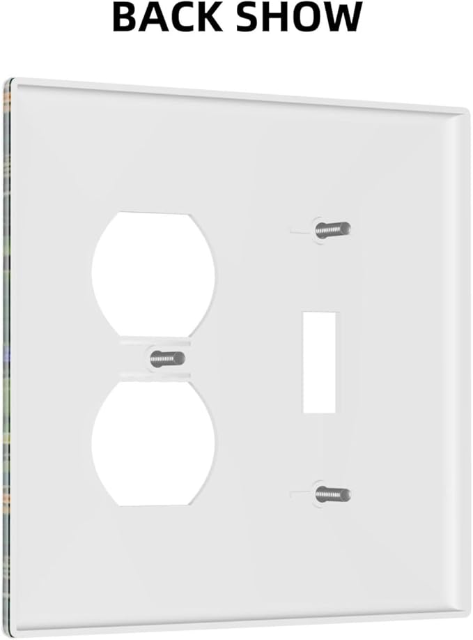Funny Boho Cute Black Pets Cats Paw 2-Gang 1-Toggle 1-Duplex Device Combination Wallplate Cool Lovely Kawaii Cartoon Kittens One Toggle Switch and One Duplex Receptacle Outlet Combo Light Switch Cover
