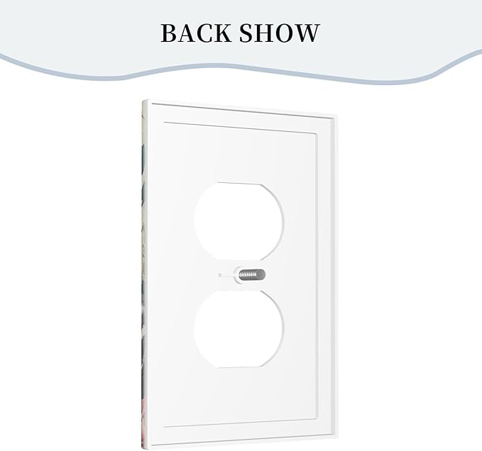 Decorative Outlet Covers Rustic Wildflower Red Floral Green Plant 1 Gang Duplex Light Switch Cover Plate Wall Plates for Electrical Outlets Electrical Switchplate Face Plate