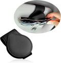 OFBAND Magnetic Sunglass Holder for Car Visor,PU Leather Car Sunglass Holder Organizes Glasses Tickets Cards & Keeps Car Tidy,Universal Car Accessories Interior (Black)